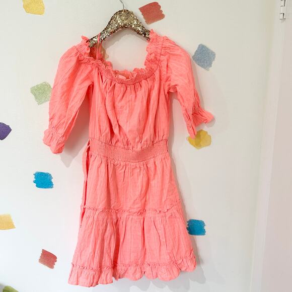 XL Lilly Pulitzer Peach Papaya Punch Off the Shoulder Louisa Dress NWT - Picture 3 of 7